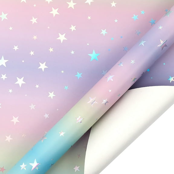 Fmbmuo Gift Wrapping Paper Gradient Geometric Print 1 Rolls Easy-Tear Purple Gift Wrapping, 300x43 CM Modern Wrapping Paper Easy Wrap Gift Paper