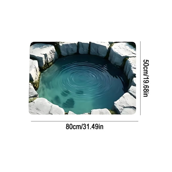 Fmbmuo Green Entryway Rug Rectangle 3D Design Waterproof Indoor/Outdoor Decorations, Non-Slip Art Deco Absorbent Flock Floor Mats 23.6" x 35.4"