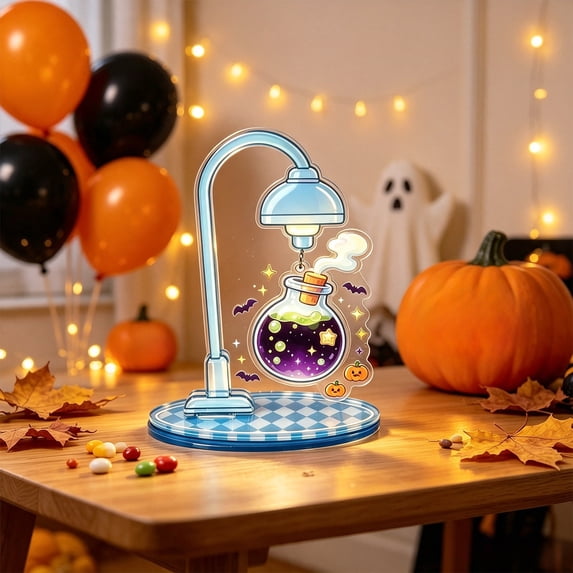 Fmbmuo Halloween Creative Acrylic Pumpkin Ghost Black Cat Desktop Decor Set For Mantel Shelf And Tabletop Display