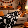 thumbnail image 1 of Fmbmuo Halloween Printed Fleece Throw Blanket Boo Ghost, Soft Warm Cozy Flannel Blanket 152x152cm, Funny Spooky Decor for Sofa Couch Bedroom Office, 1 of 7