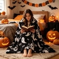 thumbnail image 1 of Fmbmuo Halloween Printed Fleece Throw Blanket Boo Ghost, Soft Warm Cozy Flannel Blanket 152x152cm, Funny Spooky Decor for Sofa Couch Bedroom Office, 1 of 7