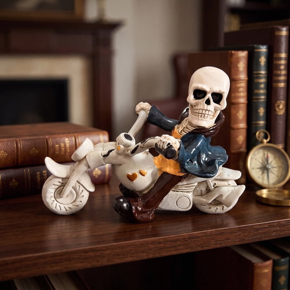 Fmbmuo Halloween Skeleton Knight Resin Figurine Spooky Decor Ornament For Mantel Shelf Indoor Tabletop Display