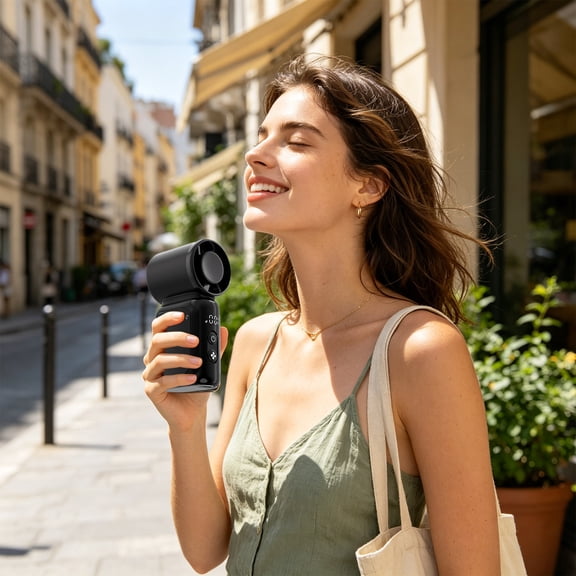 Fmbmuo Handheld Fan 199 modes Rechargeable Portable Mini Fan High mode Brushless Motor Pocket Fan with LED Display for Travel Camping