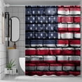 thumbnail image 1 of Fmbmuo Independence Day Shower Curtain Digital Printing 71x48 Inch Waterproof Machine Washable Polyester Fabric No Punching Hanging Partition Curtain with 12 Hooks Bathroom Decoration for Bathtub, 1 of 4