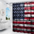 thumbnail image 1 of Fmbmuo Independence Day Shower Curtain Digital Printing 71x48 Inch Waterproof Machine Washable Polyester Fabric No Punching Hanging Partition Curtain with 12 Hooks Bathroom Decoration for Bathtub, 1 of 3