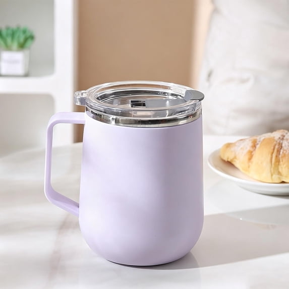 Fmbmuo Insulated Coffee Mug Purple 32 oz Stainless Steel Splash-Proof Lid Travel Coffee Cup Ideal for Home & Office