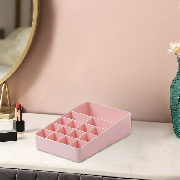 Fmbmuo Jewelry Box Organizer Pink Stackable Creative Grids Valentine's Day Gift, Plastic Wedding Modern Decorative Storage Boxes for Travel & Vacation