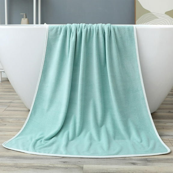 Fmbmuo Large Beach Towel Thickened Absorbent Soft Adult, Blue Traditional Solid Color 55" x 27.5" Single Bath Towels Travel Things for Vacation