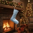 thumbnail image 1 of Fmbmuo Large Christmas Gift Bags 1Pcs Christmas Socks Blue Decorations Monochrome Polyester Reusable Christmas Bag for Family Gatherings, 1 of 5
