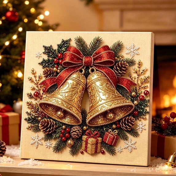 Fmbmuo Large Diamond Art Kits for Adults Christmas 3D Pearl Art Kit DIY Beaded Handmade Home Decoration Gift