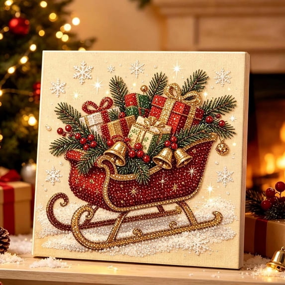Fmbmuo Large Diamond Art Kits for Adults Christmas 3D Pearl Art Kit DIY Beaded Handmade Home Decoration Gift