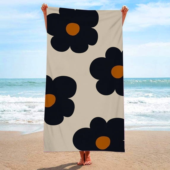 Fmbmuo Large Microfiber Beach Towel Quick Dry Soft Lightweight Adult, Multicolor Single 27.5" x 60" Flower Printed Coastal Bath Towels Travel Things for Vacation