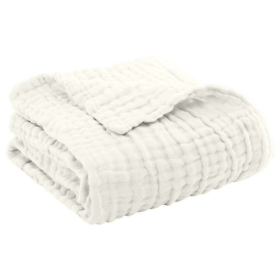 Fmbmuo Lightweight Waffle Weave Blanket Queen Size,Breathable & Ultra Soft,90"x 90" Soft & Cozy Thin Blanket,Perfect for Summer & Hot Sleepers,Bed,Home Decor - Coconut White 78x90in