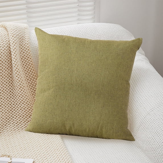Fmbmuo Linen Square Throw Pillow with Insert - 15x15 Inch Decorative Cushion