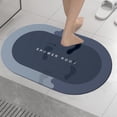 thumbnail image 1 of Fmbmuo Low Pile Bathroom Rugs Minimalist Waterproof Oval Living Room Rug 16x24in Rubber Blue, 1 of 5