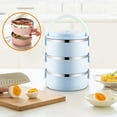 thumbnail image 1 of Fmbmuo Lunch Box for Women Plastic Reusable Blue Portable Bento Box, with Hands Airtight 3-Tier Food/Fruit Storage Containers Oven & Freezer Safe, 1 of 5