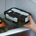 thumbnail image 1 of Fmbmuo Lunch Containers Blue Stackable Reusable Plastic Bento Box, with Lid 2-Compartment Leakproof Food/Fruit Storage Containers Freezer, Oven Safe, 1 of 5