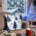 thumbnail image 1 of Fmbmuo Machine Washable Christmas Throw Pillow Covers Blue 18x18 Inch Snowflake Decorations, 1 Pcs Removable Cover Traditional Short Plush Pillow cases, for a Quick Living Room Makeover, 1 of 5