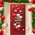 thumbnail image 1 of Fmbmuo Machine Washable Door Covers Decorative Red Heart-Shaped Balloon 71x35 Inch Valentine's Day Decoration, Soft Vintage Seasonal Home Decor Party Backdrop for Interior Doors, 1 of 5