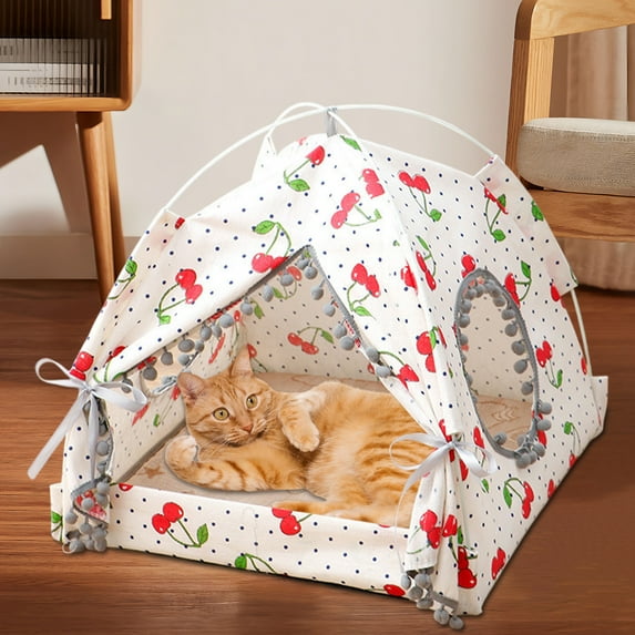 Fmbmuo Medium Cat Dog Bed Foldable and Washable Warm Self Warming Pet Blanket, Tent-shaped Cozy Soft for Indoor Outdoor Pets (Multicolor)