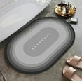 thumbnail image 1 of Fmbmuo Modern Bathroom Rugs Flat Pile Oval Water Resistant Bathroom Rugs 16x23.62in 100%Polyester Gray, 1 of 5