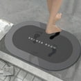 thumbnail image 1 of Fmbmuo Modern Bathroom Rugs Non-Slip Backing Oval Flat Pile Bath Mat Rubber 16x24in Gray2, 1 of 5