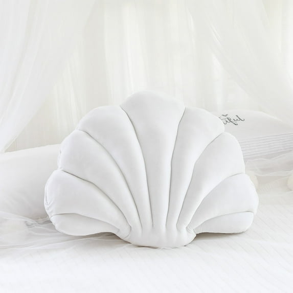Fmbmuo Modern Shell Design Pillow - Ultra-Soft Short Pile Cover, Decorative Couch/Bed Pillow (Includes Insert)