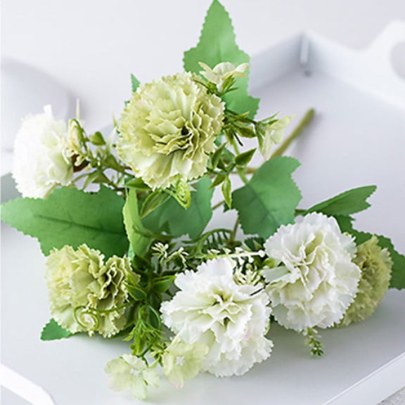 Fmbmuo Mother's Day Party Wedding Party Decoration Simulation Flowers Carnations Multiple Color Options 11.8in Carnation Bouquet