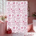 thumbnail image 1 of Fmbmuo Multicolor Valentines Shower Curtain Waterproof Polyester for Bathroom Decorations, with 12 Hooks Minimalist Heart-Shaped Shower Liner, 35 x 71 inch, 1 of 5