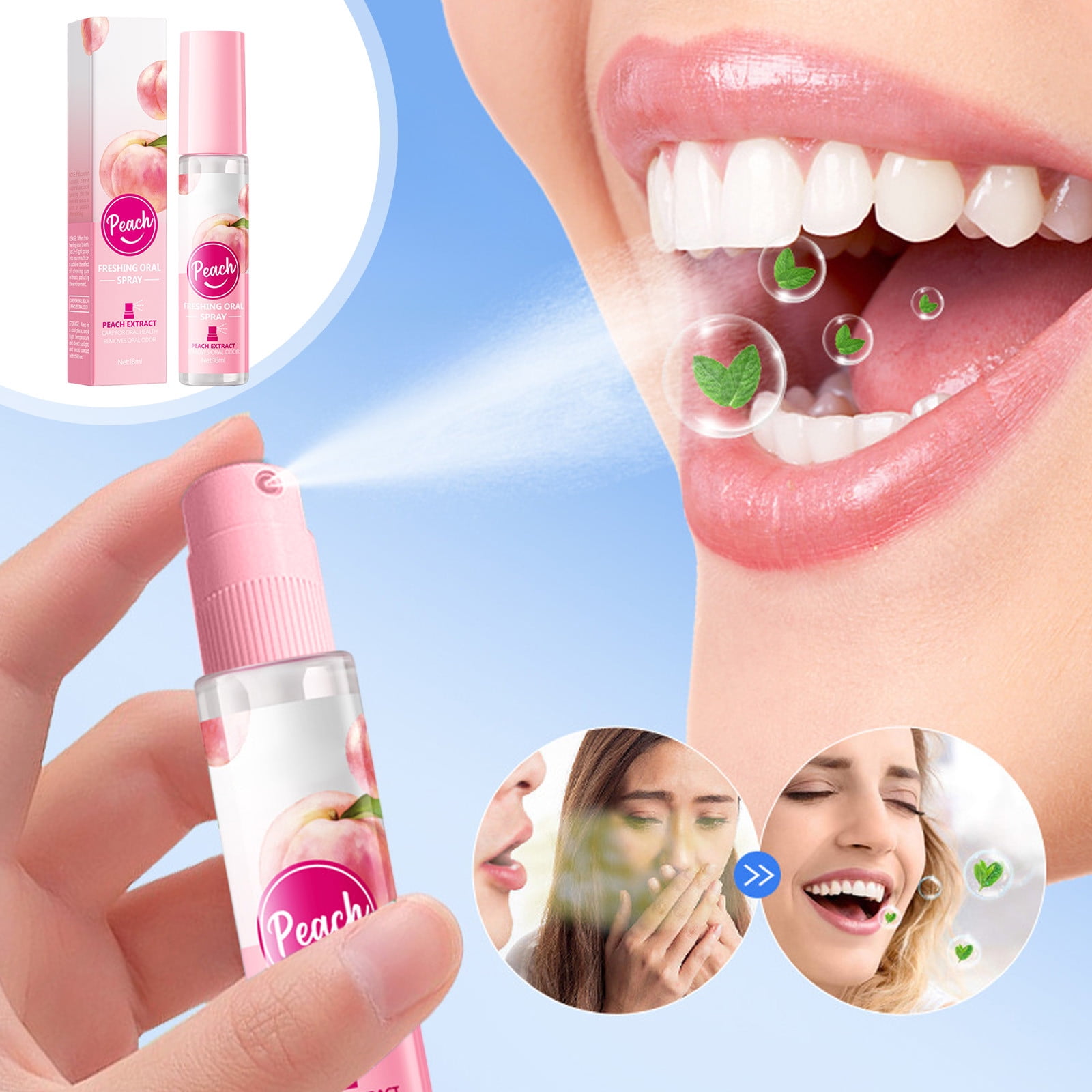Fmbmuo Oral Breath Spray,Mouth Spray Breath Fresheners,Sugar-Free,Removes Bad Breath for Adults
