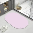 thumbnail image 1 of Fmbmuo Oval Bathroom Rugs Non-Slip Backing Minimalist Flat Pile Bath Mat 16x24in Rubber Pink, 1 of 5