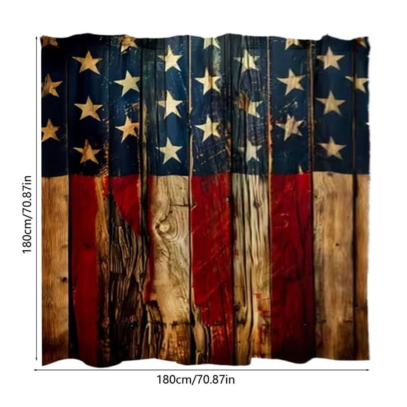 Fmbmuo Patriotic Shower Curtain 72x72 Inch Waterproof Heavy-Duty Polyester Bathroom Curtain with 12 Hooks Home Decor,Multicolor
