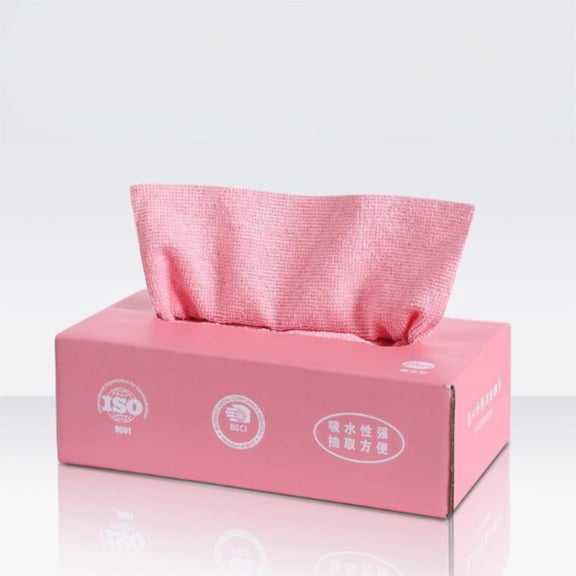 Fmbmuo Pink Reusable Cleaning Cloths (1 Box) Swedish Dishcloths Kitchen Wipes Paper Towel Replacement
