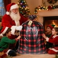 thumbnail image 1 of Fmbmuo Plaid Christmas Gift Bags Black Jumbo 3Pcs Decorations Plastic Pearlescent Drawstring Christmas Bag for Gifts Wrapping Party Presents Decorations, 1 of 4