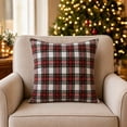 thumbnail image 1 of Fmbmuo Plaid Throw Pillow with Insert 18x18 Inch, Soft Grid Pattern Decorative Cushion, Farmhouse Rustic Accent Pillow for Sofa Bedroom Living Room, 1 of 5
