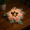 thumbnail image 1 of Fmbmuo Plastic Advent Wreath Candle Holder 7 Inch Pink Flower Wreath Christmas/Valentine‘s Day Rustic/Lodge Tray Candle Holder Candlestick Decorations Candle Holders for Table Centerpiece, 1 of 5