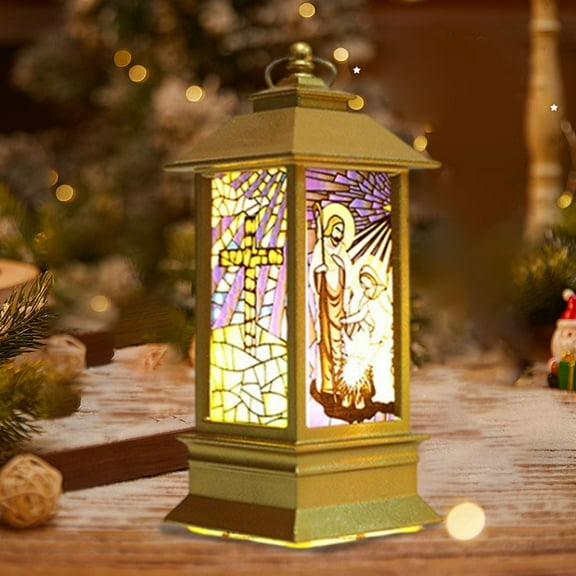 Fmbmuo Plastic Christmas Nativity Sets Night Light 1 pcs Yellow Christmas Ornaments， Cottage Festive Spirit Decor for Christmas Party Decor