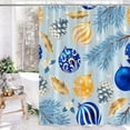 thumbnail image 1 of Fmbmuo Polyester Christmas Shower Curtains Waterproof Blue Decorations， Farmhouse Christmas Ball Shower Curtain 1Pcs, 1 of 6
