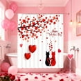 thumbnail image 1 of Fmbmuo Polyester Valentines Shower Curtain Waterproof for Bathroom Multicolor Decorations, Bohemian Heart-Shaped Rose Shower Liner, 59 x 71inch, 1 of 5