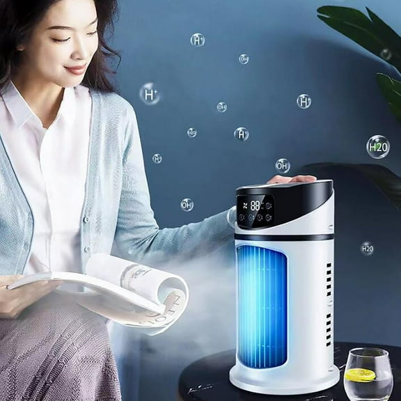 Fmbmuo Portable Air Conditioners,Evaporative Air Cooler with 3 Speeds,USB Touch Personal Air Conditioner ,Mini Desktop Cooling Fan for Room Office Bedroom Camping Car Tent Desk Dorm