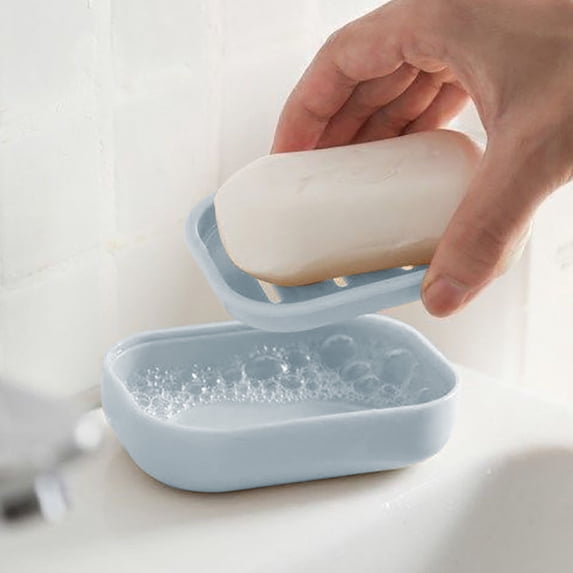 Fmbmuo Portable Drainable Soap Box - Compact Soap Box with Vent Hole (4 Colors, 4x3x0.9 Inches)