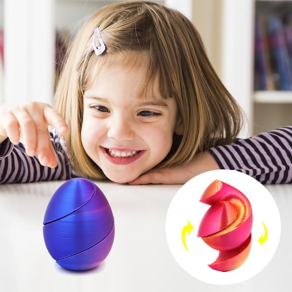Fmbmuo Printed Easter Egg 5cm Non-Toxic Plastic 1pc for Table Party Festive Easter (Multicolor)