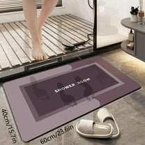 Fmbmuo Rectangle Bathroom Rugs Rubber Backed Minimalist Flat Pile Bathroom Rugs Nylon,Spandex 16x24in Red