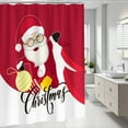 thumbnail image 1 of Fmbmuo Red Christmas Shower Curtains Waterproof Polyester Decorations， Modern Christmas Tree Shower Curtain 1Pcs, 1 of 4