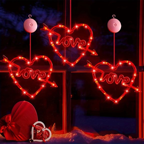 Fmbmuo Red LED Night Light Energy Efficient Hanging Ornament Valentine's Decorative Lights, Plastic Neon Industrial Table Lamp Dreamy Bedroom Atmospheres