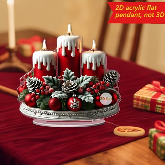 Fmbmuo Red Pinecone Candle Holder Acrylic Container Candles Single Modern Home/Room Decor