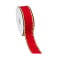 thumbnail image 1 of Fmbmuo Red Velvet Gold Tinsel Edge Ribbon，Christmas Tinsel 10 Yards Spool for Tree Wreath Gift Wrapping Crafts, 1 of 3