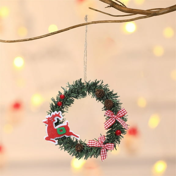 Fmbmuo Reindeer Pinecone Hanging Ornament for Door Entryway, Art Deco Christmas, Durable