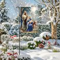 thumbnail image 1 of Fmbmuo Religious Christmas Garden Flag, Blue Double Sided 12x18 Inch Festival Decoration, Weatherproof, Polyester for Courtyard & Outdoor Yard, 1 of 5