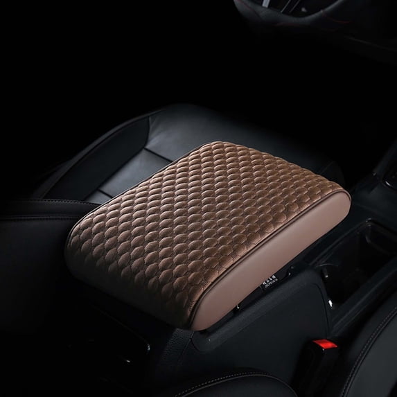 Fmbmuo Resistant Center Console Cover Rectangle Stain Resistant 13x9 Inch Seat Cushions, Modern Polyester 1Pcs (Brown)